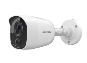 Image showcasing the Hikvision DS-2CE11D8T-PIRLO 2 MP Ultra Low Light PIR Fixed Mini Camera. This advanced camera model is equipped with Passive Infrared (PIR) technology, designed for exceptional low-light performance. With its 2 MP resolution, this compact and fixed mini camera is optimized for surveillance applications, offering reliable and high-quality monitoring capabilities in challenging lighting conditions.