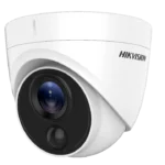 Visual representation of the Hikvision DS-2CE71D0T-PIRL 2MP PIR Fixed Turret Dome Camera. This dome-style camera is equipped with Passive Infrared (PIR) technology for dependable motion detection and surveillance. With a 2MP resolution, the camera is optimized to deliver high-quality monitoring, making it a suitable choice for various security applications where motion sensing and image precision are key factors.