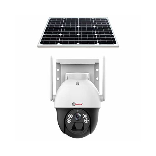 Trueview T18149 4G SOLAR MINI PAN-TILT CAMERA: A high-tech security camera featuring solar-powered capabilities, pan-tilt functionality, and 4G connectivity. Ideal for surveillance with 256 GB storage and 1 channel support.