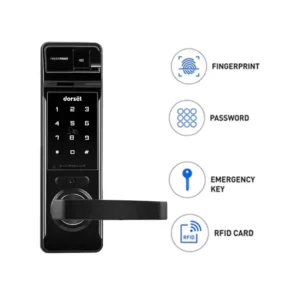 Dorset Steel Graphite Matt Finish Smart Door Lock DG 501 IGM - 4th Digital Lock Mortise DG 501 IGM 4-in-1 Access (Bio + Pin + Key+ Card) BLE -Optional